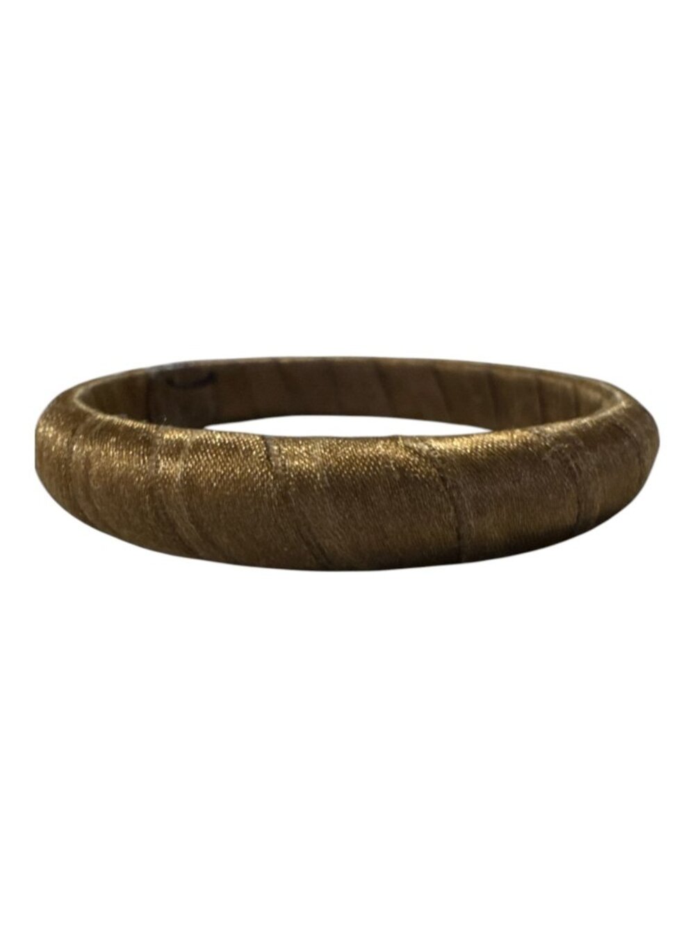 Silk Wrapped Bangle Bracelet 8" Gold Tone Lightweight Womens Jewelry